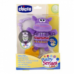Фото товара Chicco погремушка с прорезывателем Счастливый бегемотик 3+